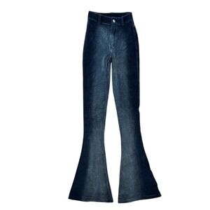 Nice Knits Pants Womens XS Corduroy Flare High Rise Soft Stretch Retro Disco NWT